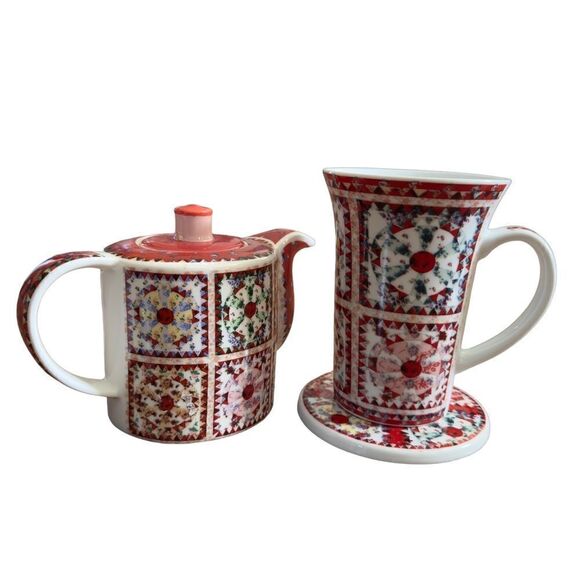Quilting by Paul Cardeau 2008 Tea Set - Picture 2 of 10